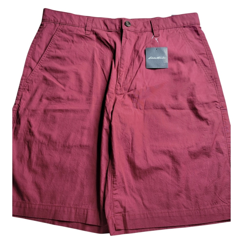 NWT New Eddie Bauer Red Burgundy Men's Classic Shorts Size 33 $39.99